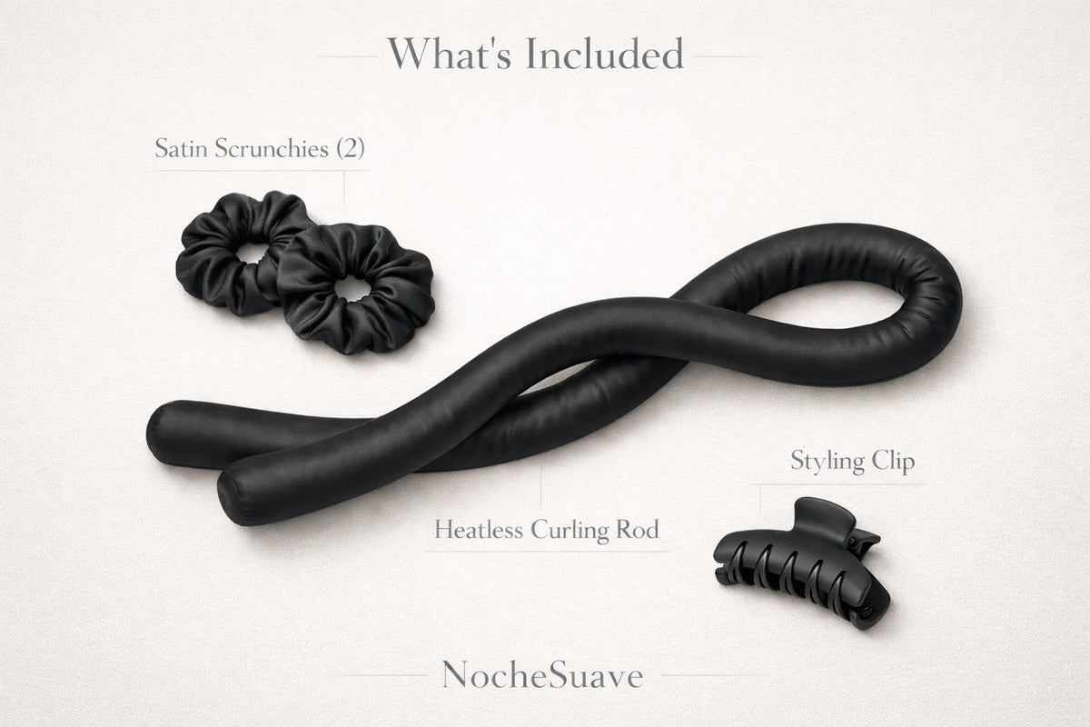NocheSuave Heatless Curls Overnight Hair Curler, Satin Curling Rod Headband, Heatless Curlers to Sleep In, Soft No Heat Hair Curlers for Long & Medium Hair